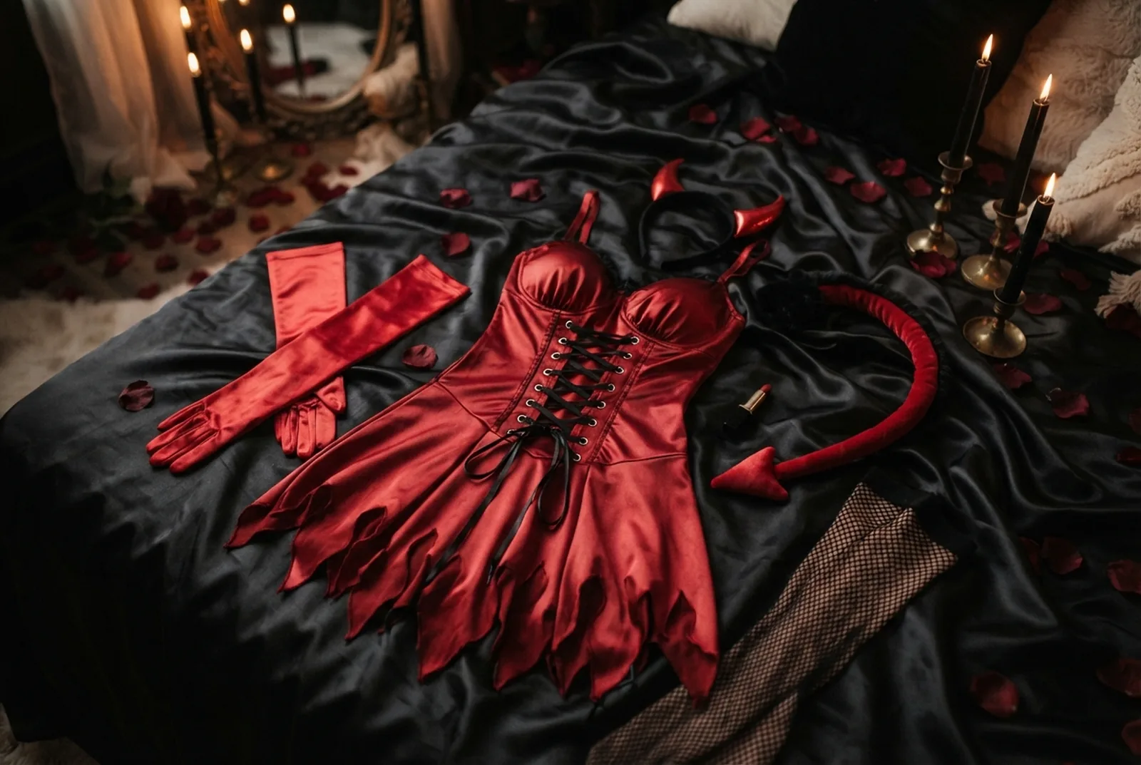 Strój diablicy dla dorosłych na Halloween w gotowych zestawach